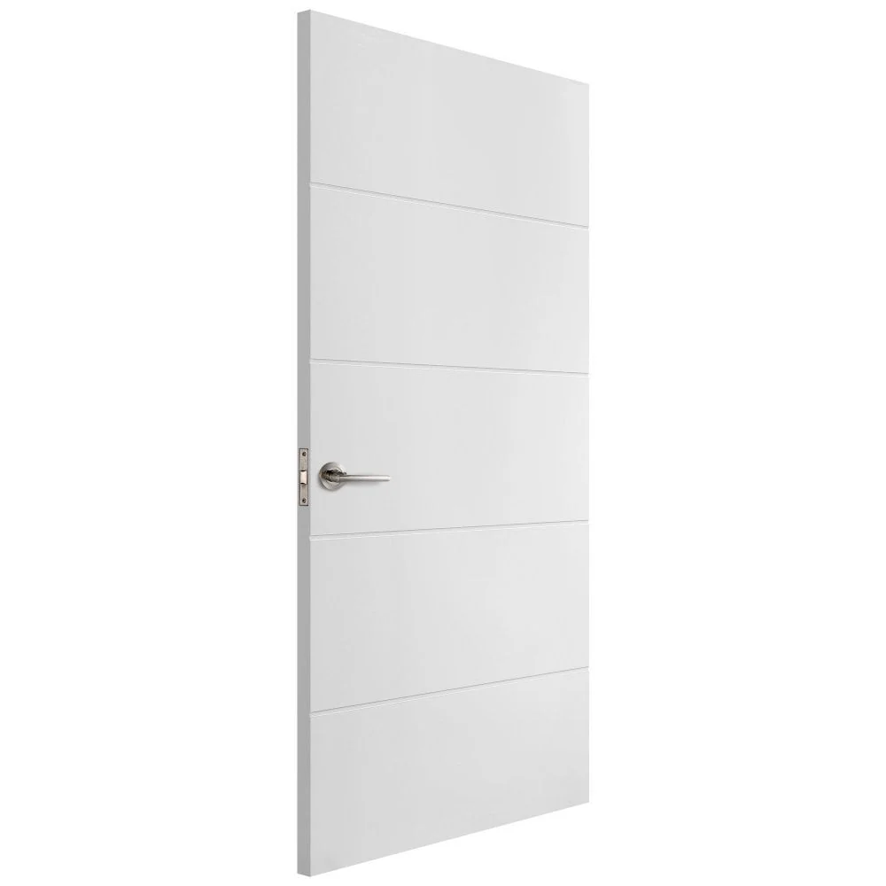 White Internal Lifestyle Moulded Smooth Horizontal 5 Panel Door - Image 2