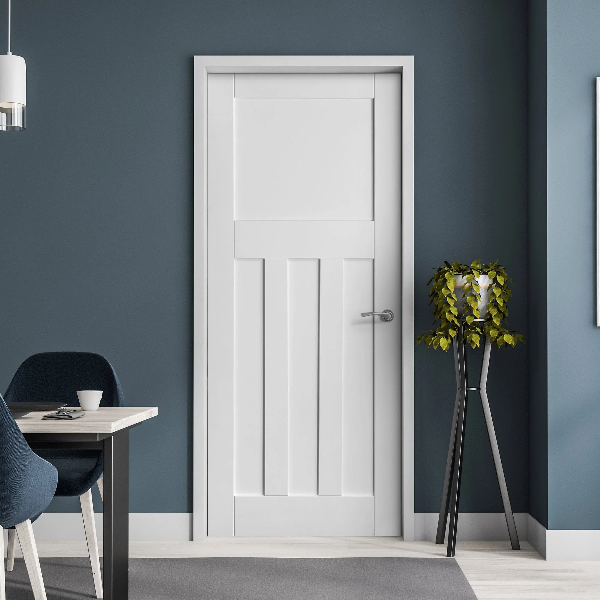 White Internal Primed 1930's DX FD30 Fire Door
