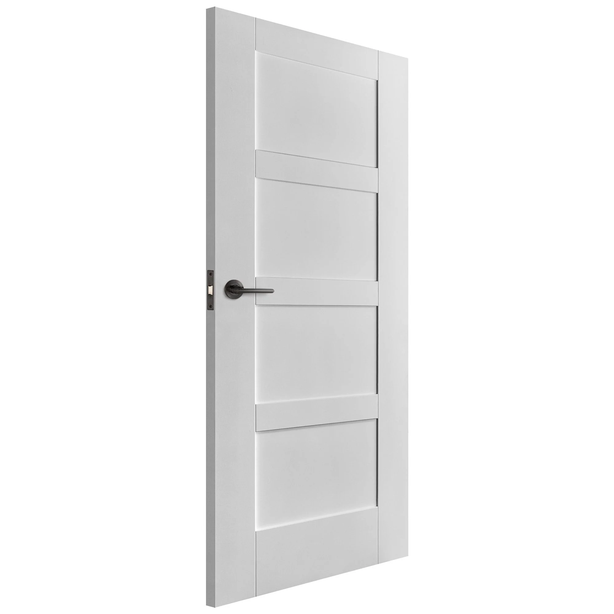 White Internal Primed Flat Shaker 4 Panel Door - Image 2