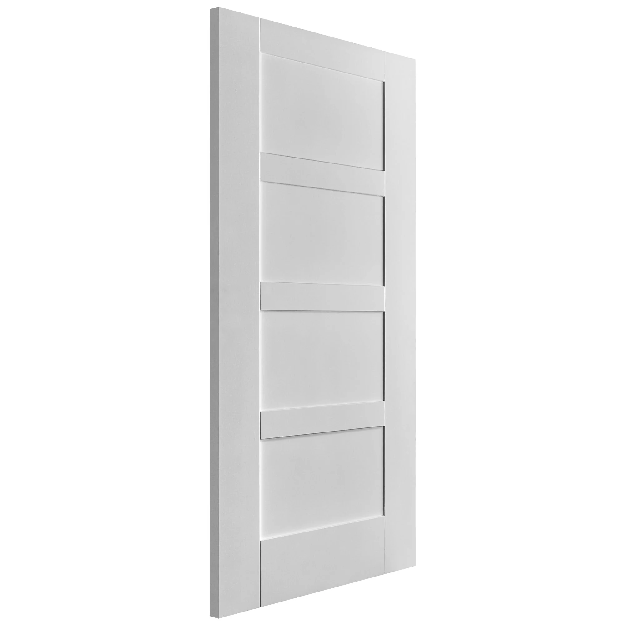 White Internal Primed Flat Shaker 4 Panel FD30 Fire Door - Image 4