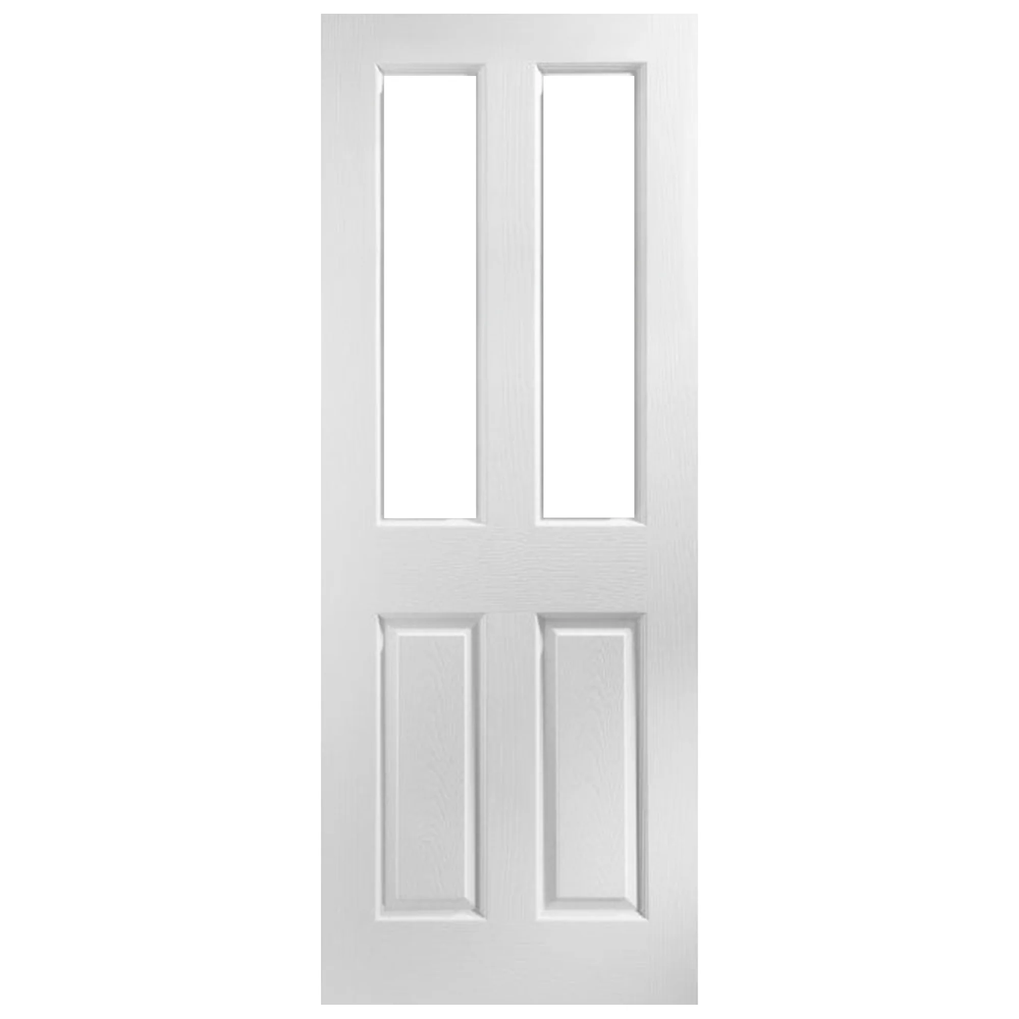 White Internal Primed Malton 2 Panel 2 Light Clear Glass FD30 Fire Door - Image 3