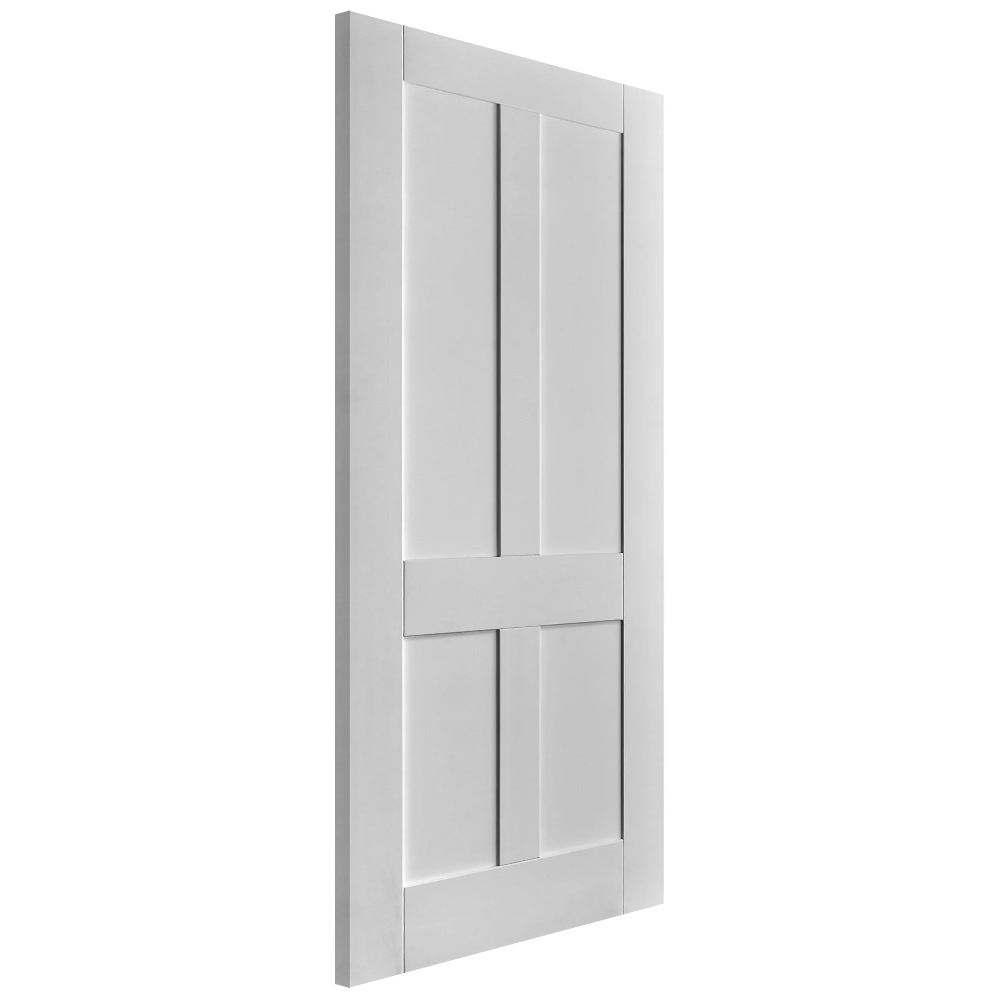 White Internal Primed Flat Victorian Shaker 4 Panel Door - Image 4