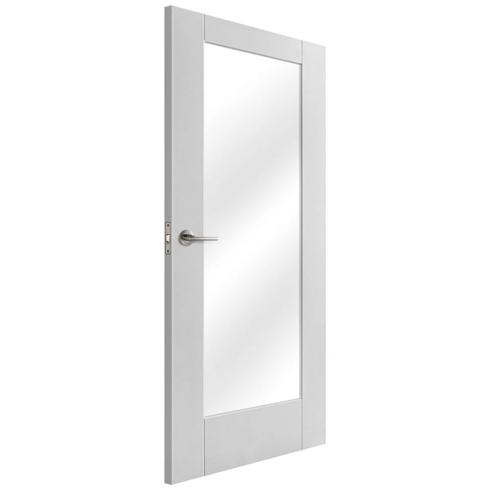 White Internal Primed Pattern 10 Clear Glass FD30 Fire Door - Image 2