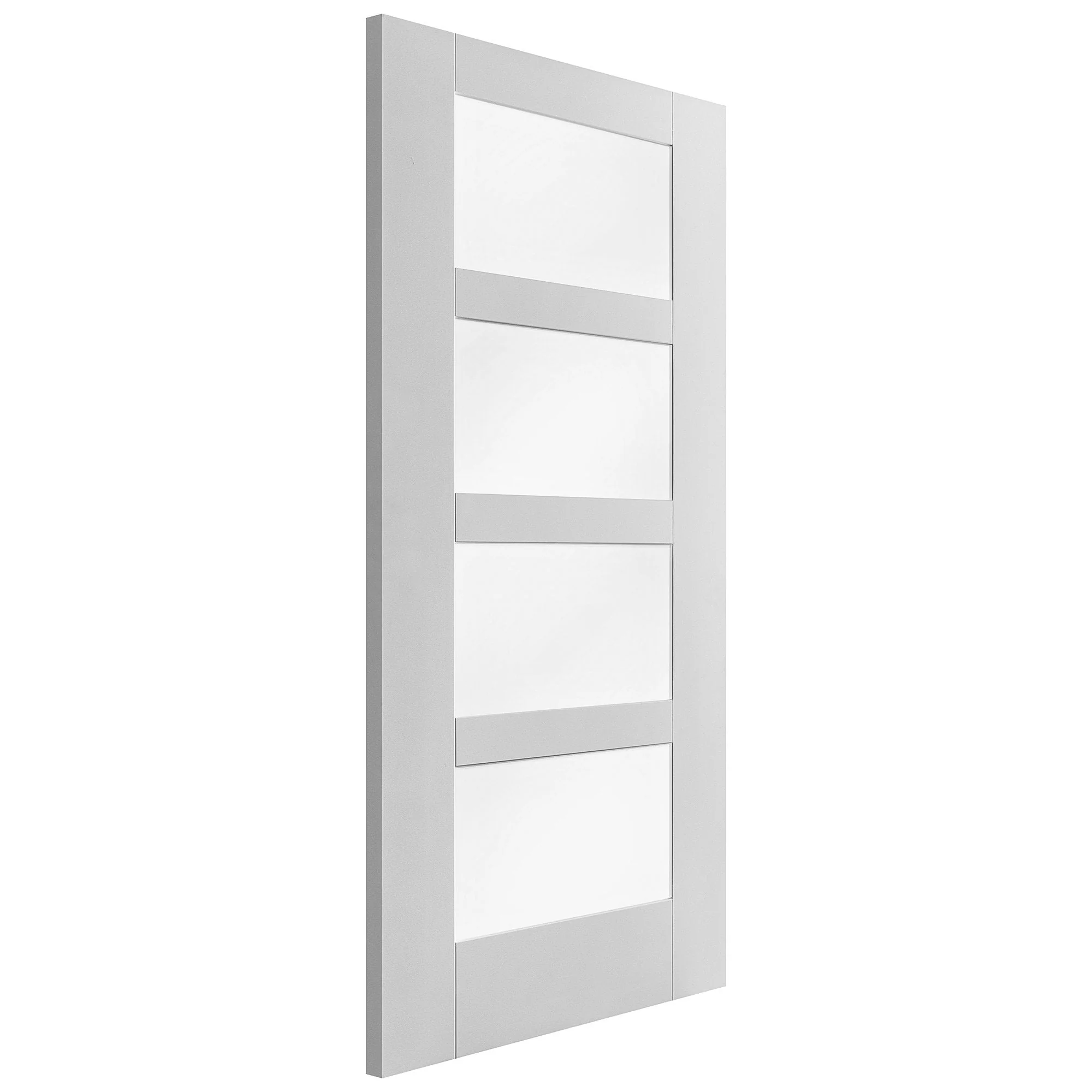 White Internal Primed Shaker 4 Light Obscure Glass Door - Image 2