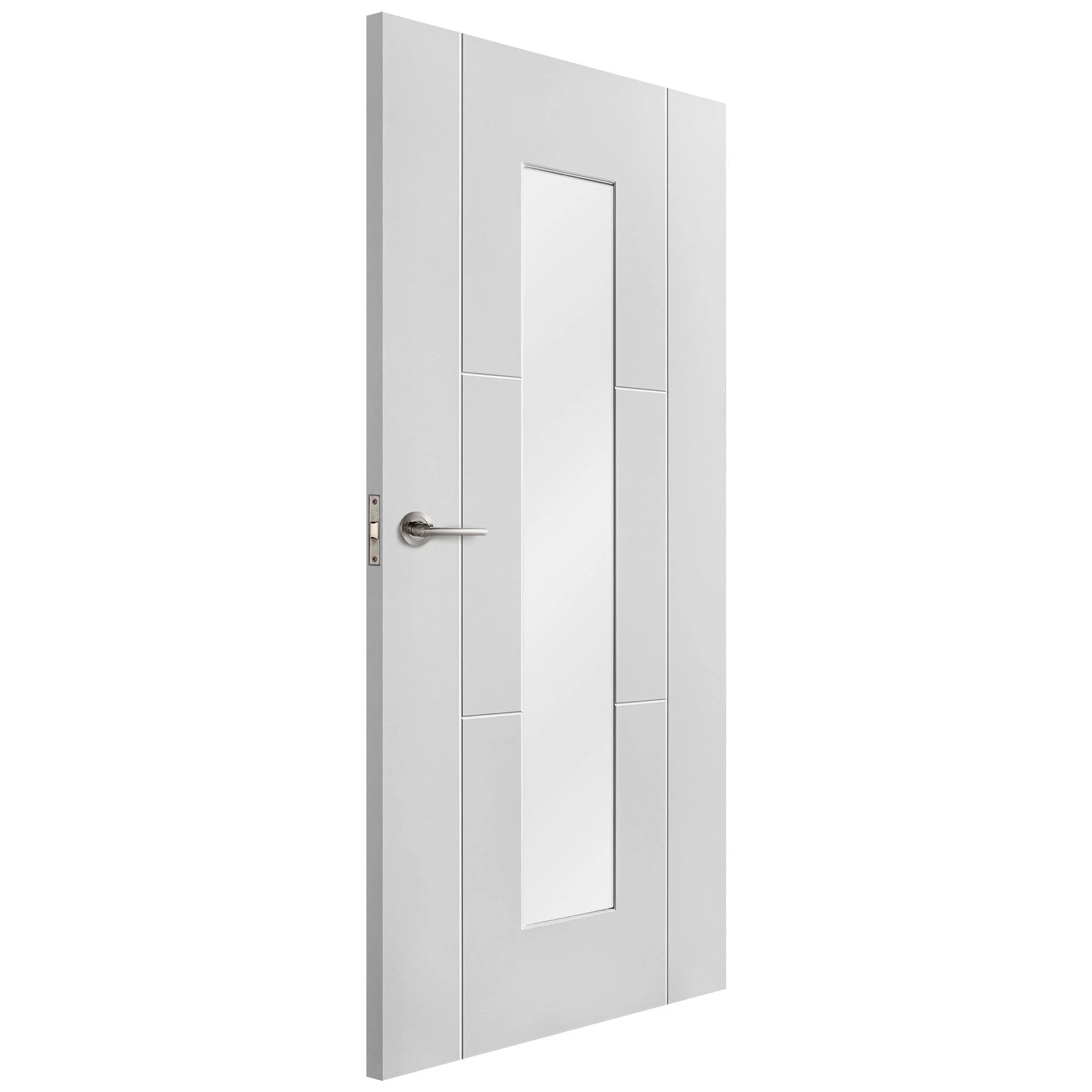 White Internal Primed Trent 3 Panel 1 Light Obscure Glass Made-to-Measure Door - Image 4