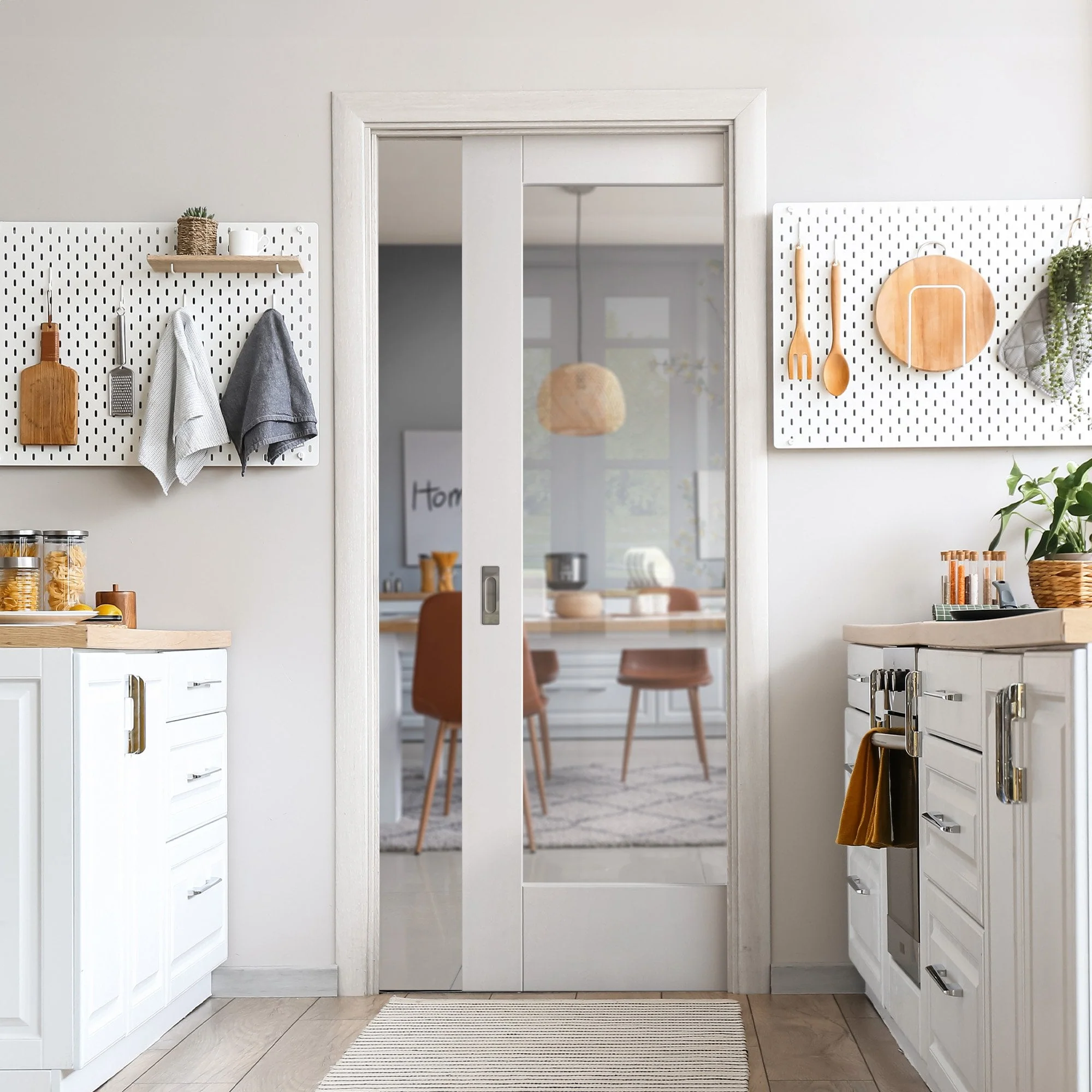 White Primed Internal Pattern 10 1 Panel Framed 100mm Pocket Door Set