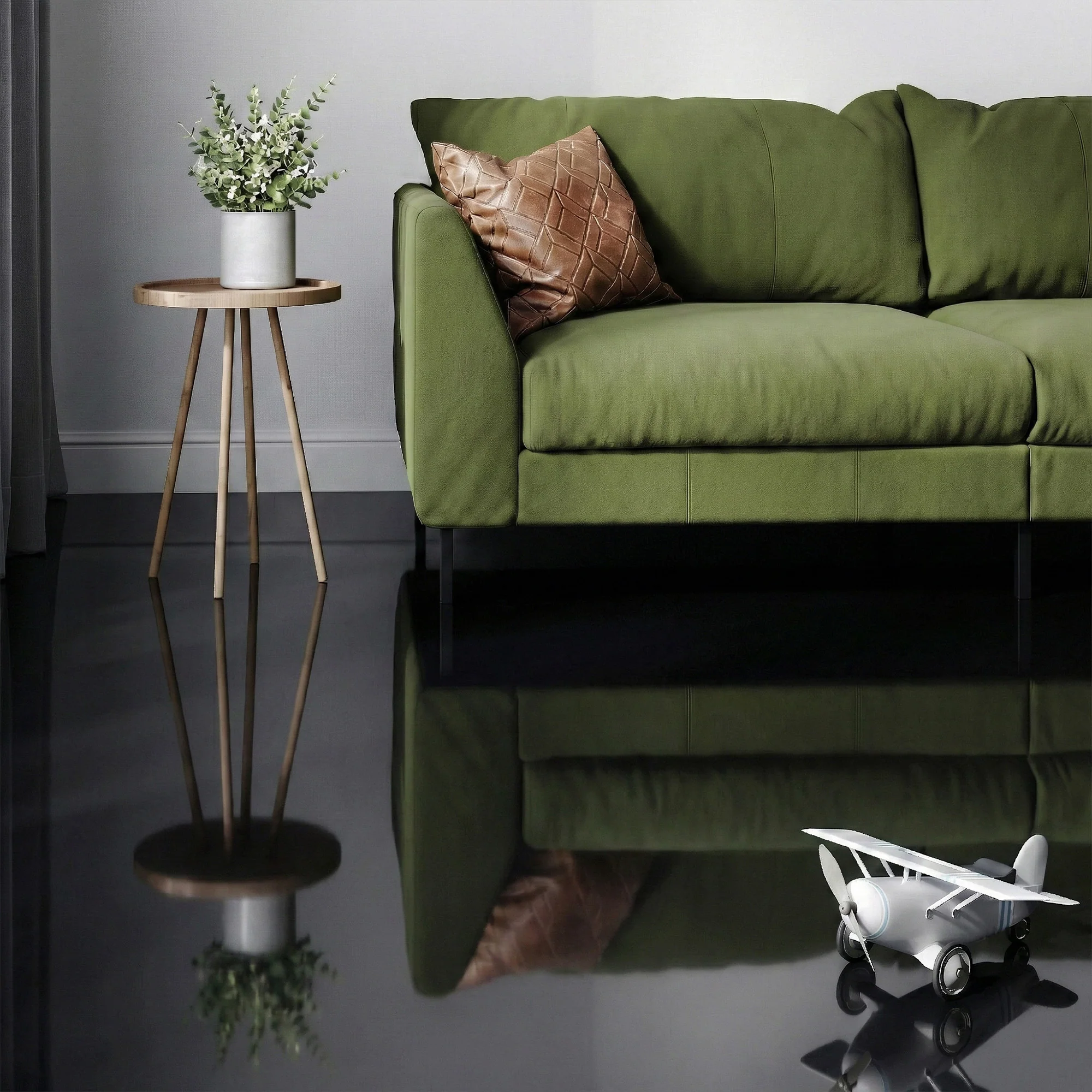 Black - Lustre Flawless 8mm High Gloss Laminate Flooring - Image 3