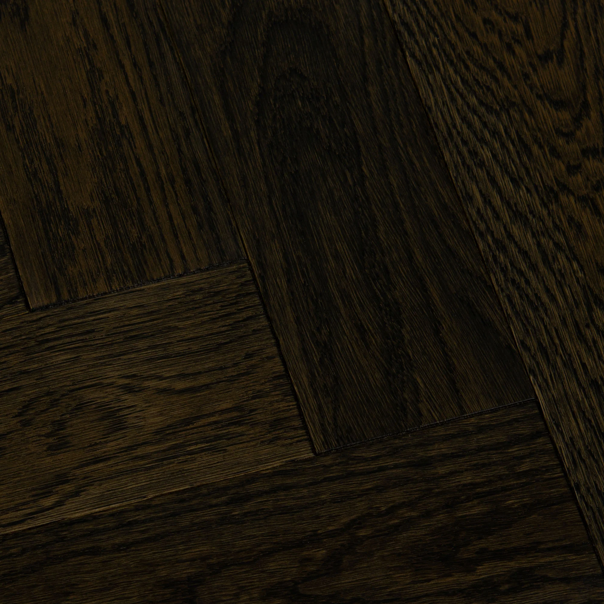 Dark Oak - Herringbone 18mm Brushed and Oiled Solid Real Wood Flooring - Image 3