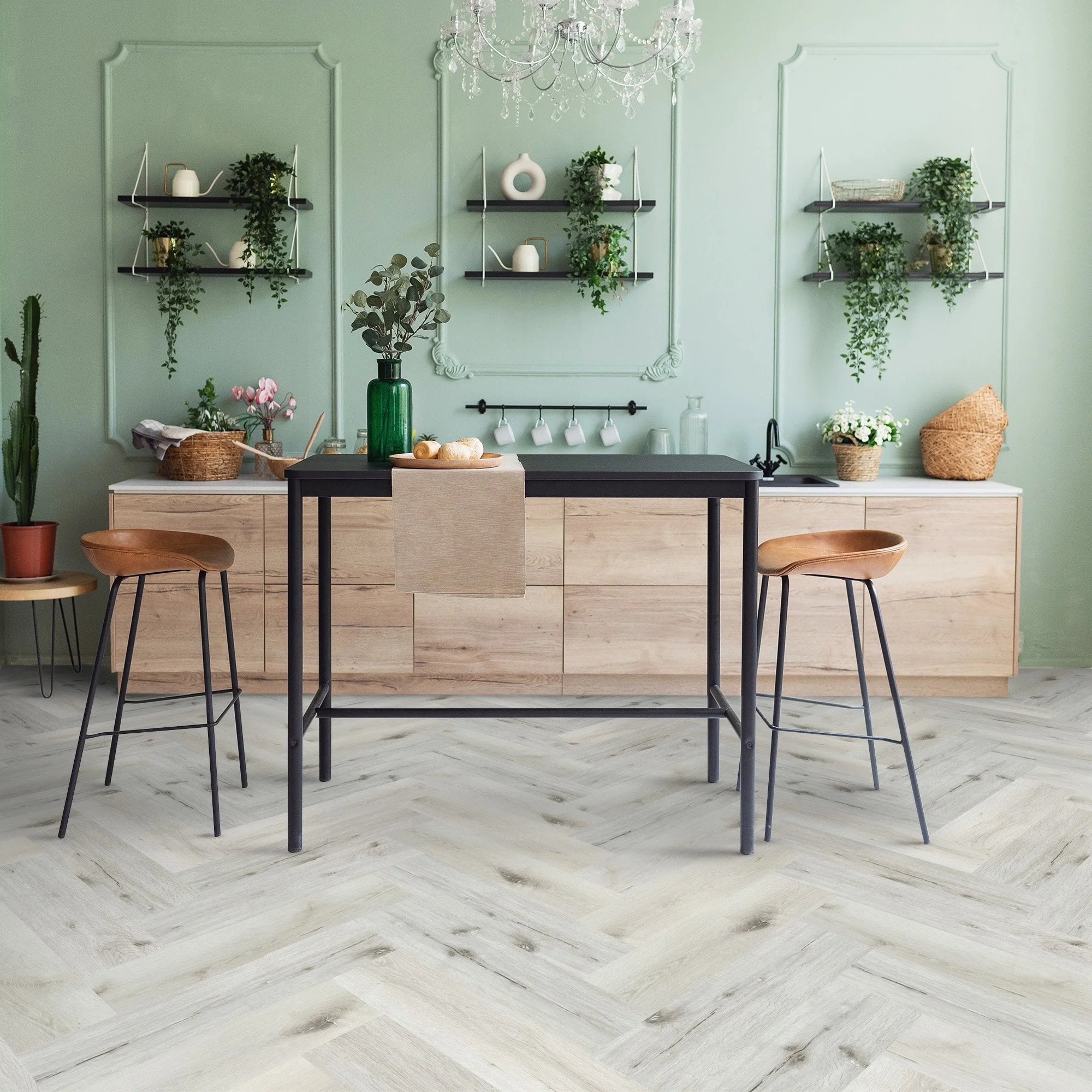 White Rock Oak - Lifestyle SPC Herringbone 5.5mm Rigid Core Vinyl Flooring