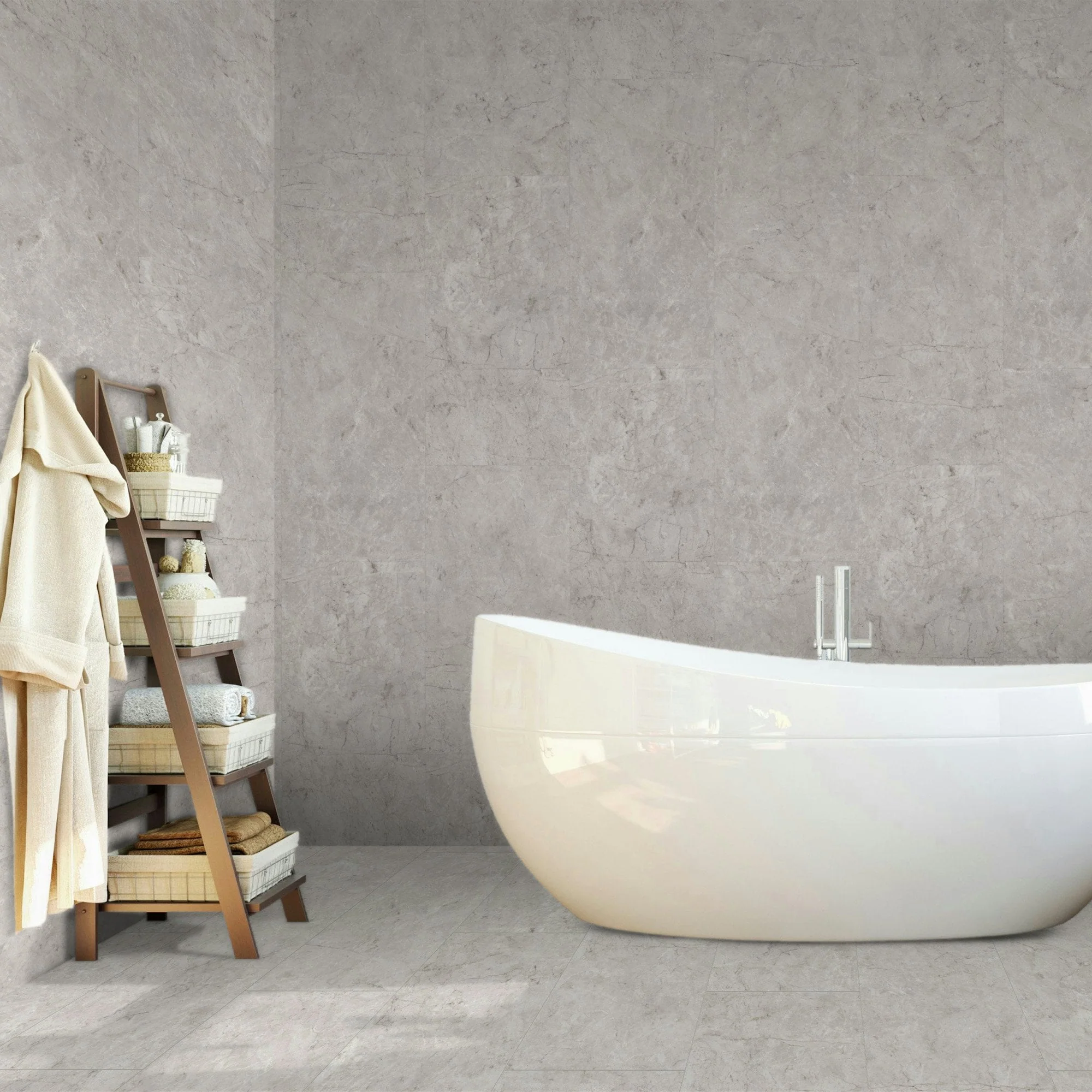 Toscano Chiaro - Lustre Stone 800 x 400mm Waterproof Wall Panelling - Image 5