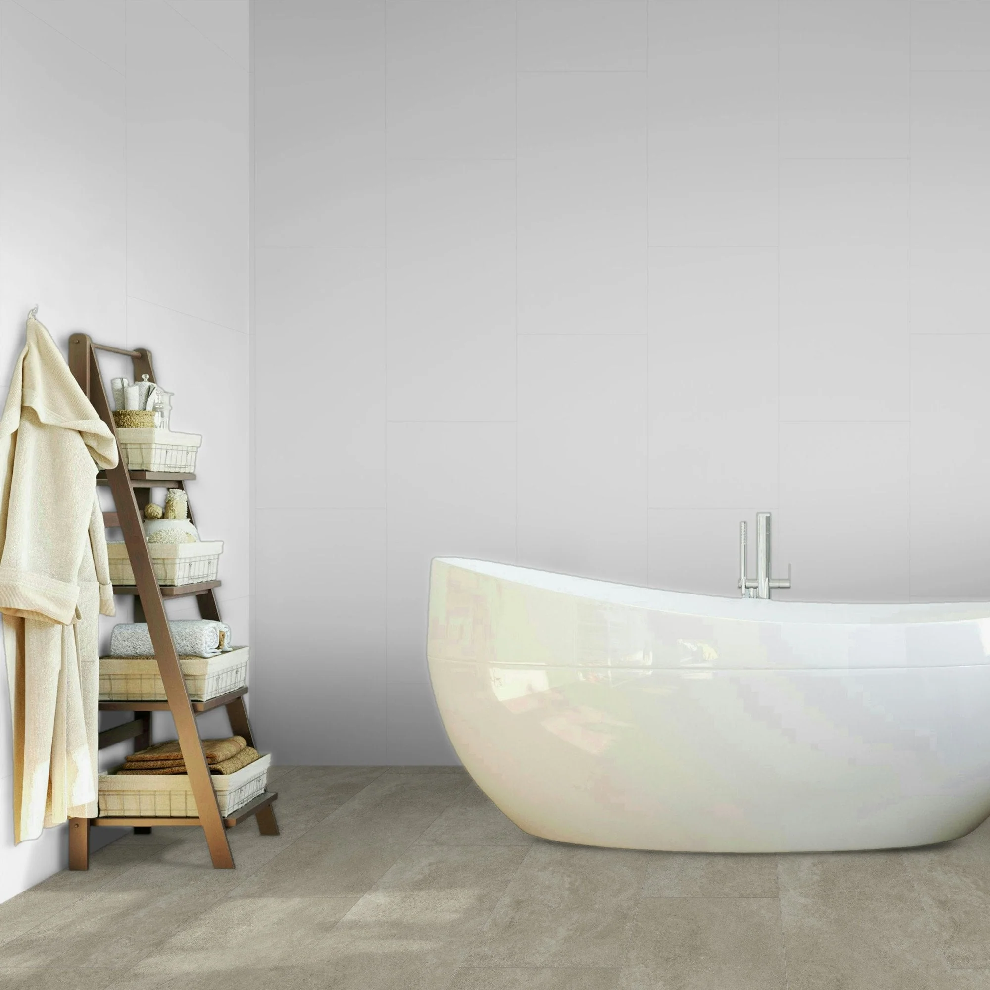 White - Lustre Stone 800 x 400mm Waterproof Wall Panelling - Image 5