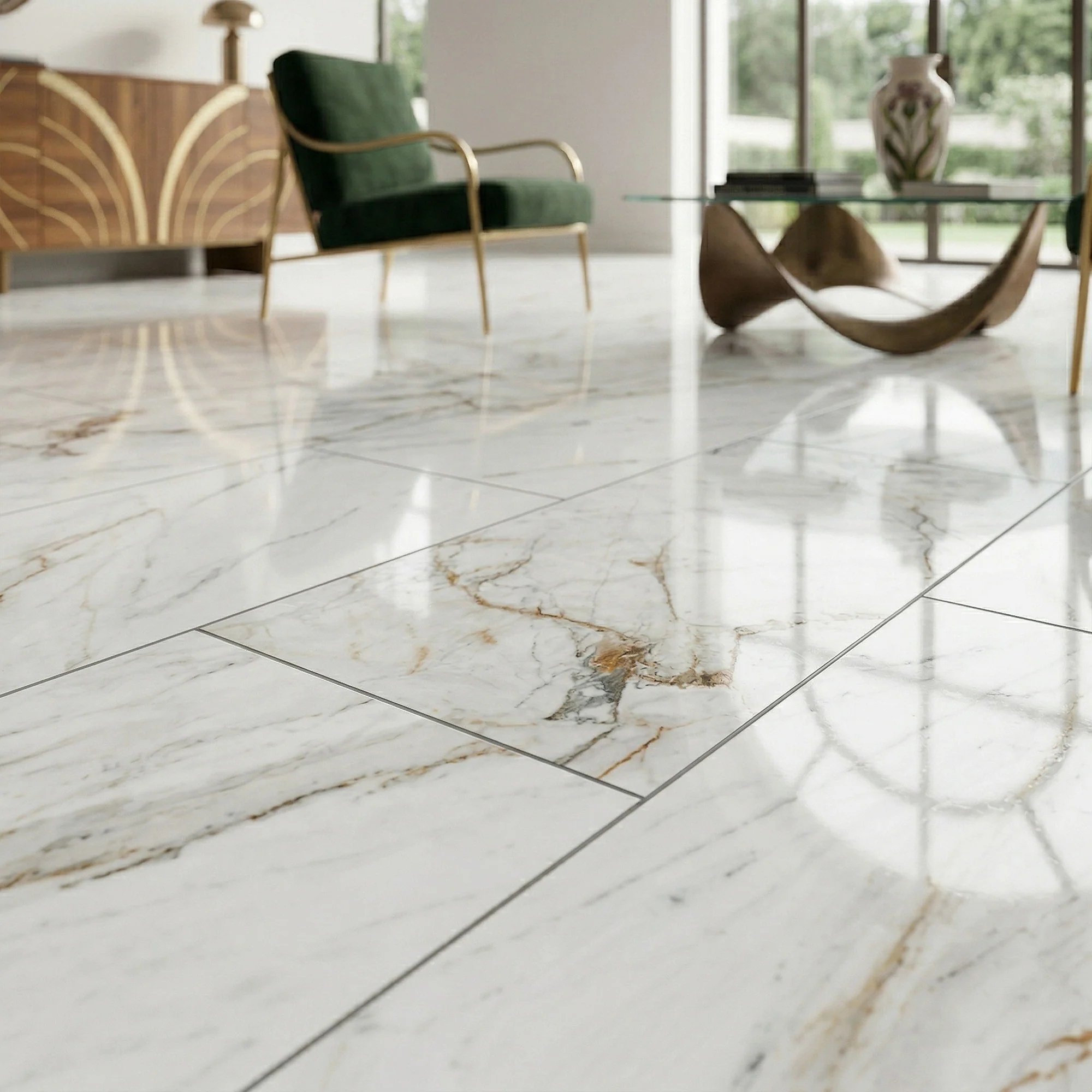 Marble Arcola - Lustre Stone 8mm High Gloss Laminate Flooring - Image 3