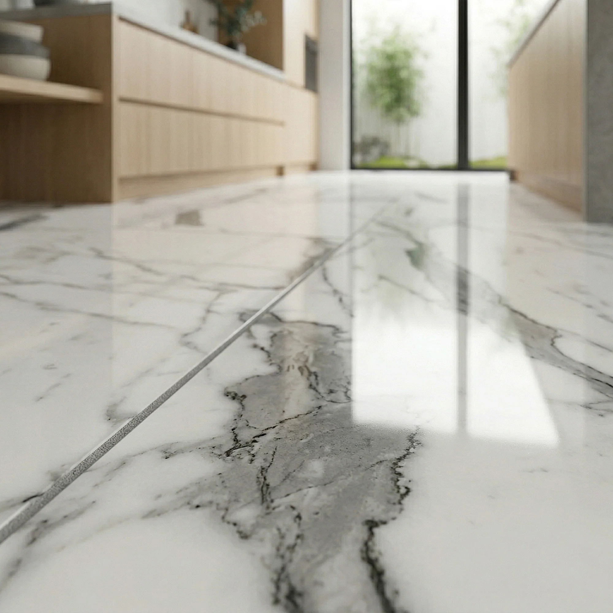 Marble Sarzana - Lustre Stone 8mm High Gloss Laminate Flooring - Image 3