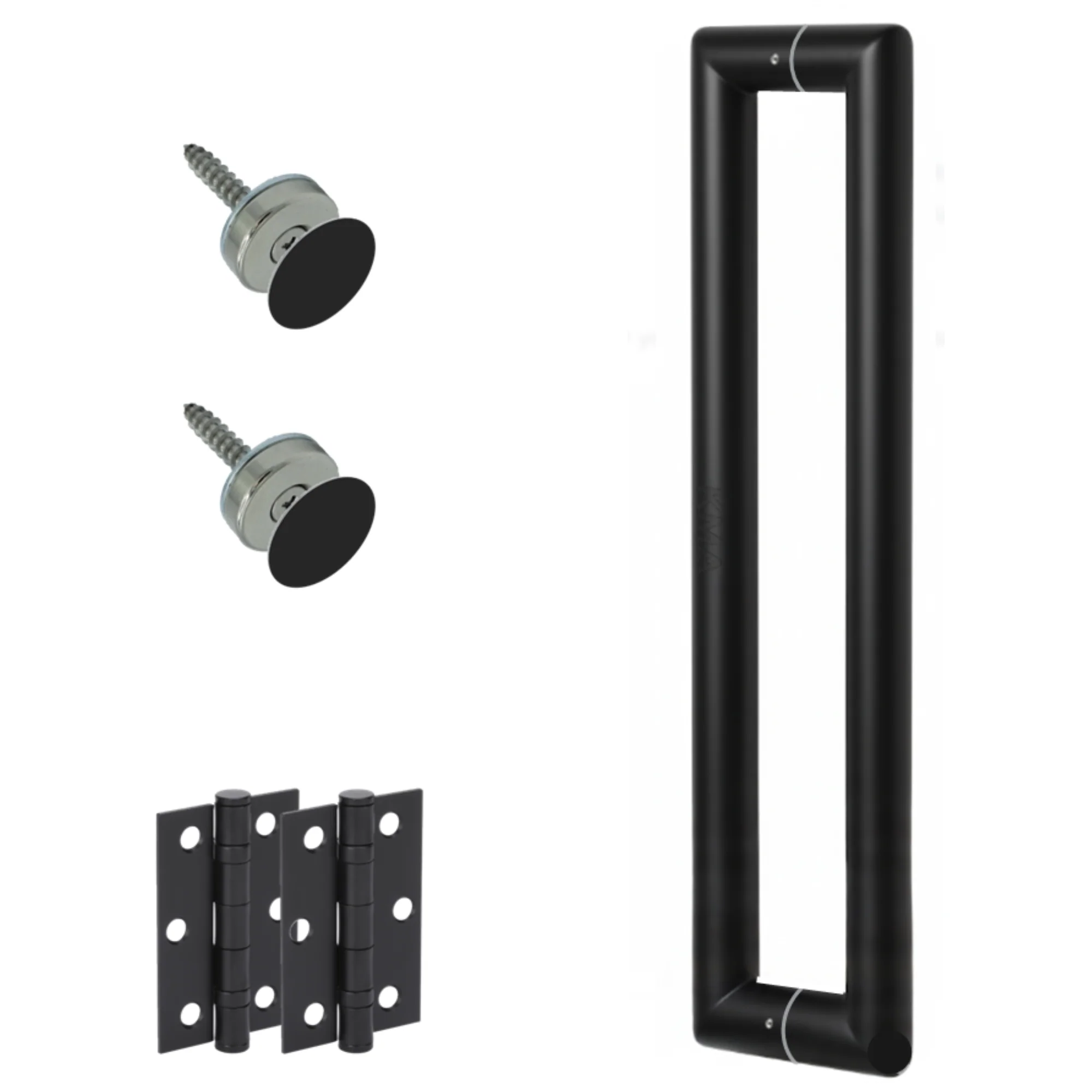 Mitred Back to Back Round Pull Handle Pack with Magnetic Latch - Black Matt