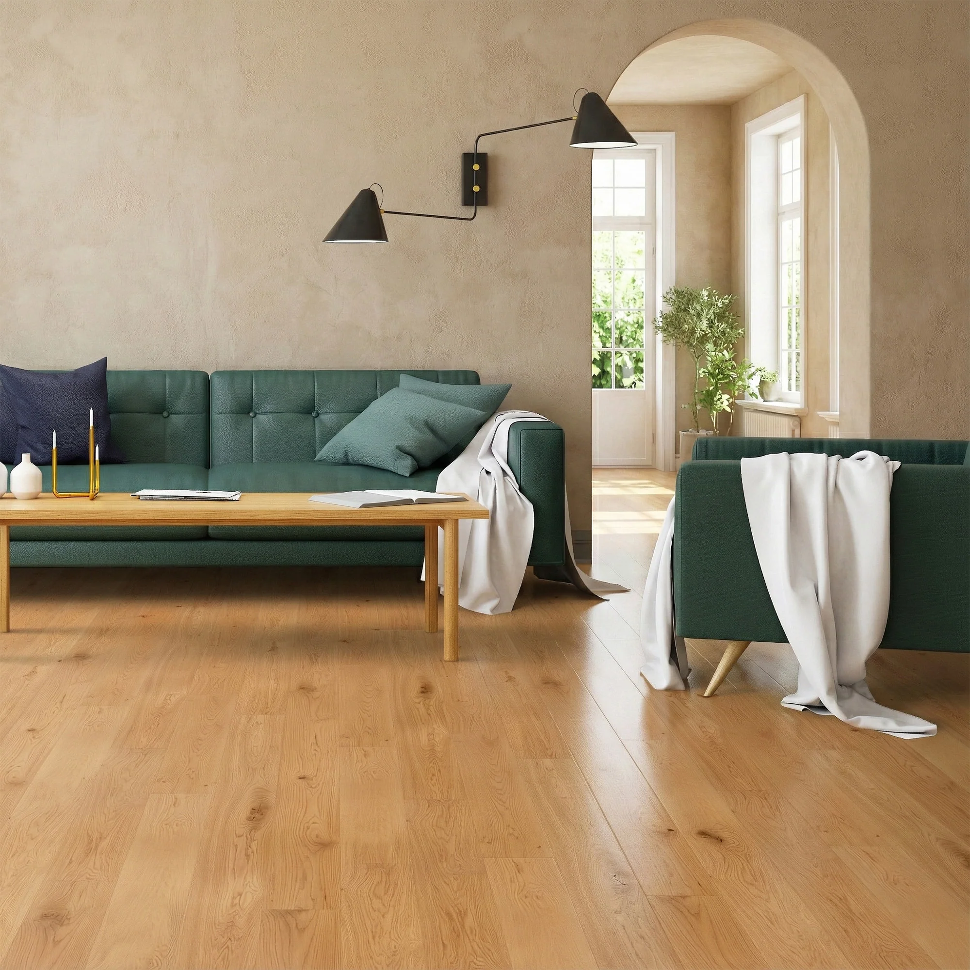 Natural Rustic Oak - 12mm UV Lacquered Engineered Real Wood Flooring
