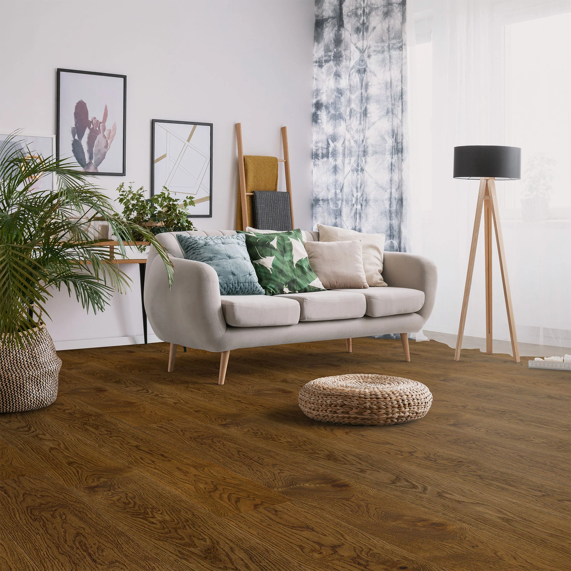 Nugat Oak - 14mm Light Brushed Engineered Real Wood Flooring