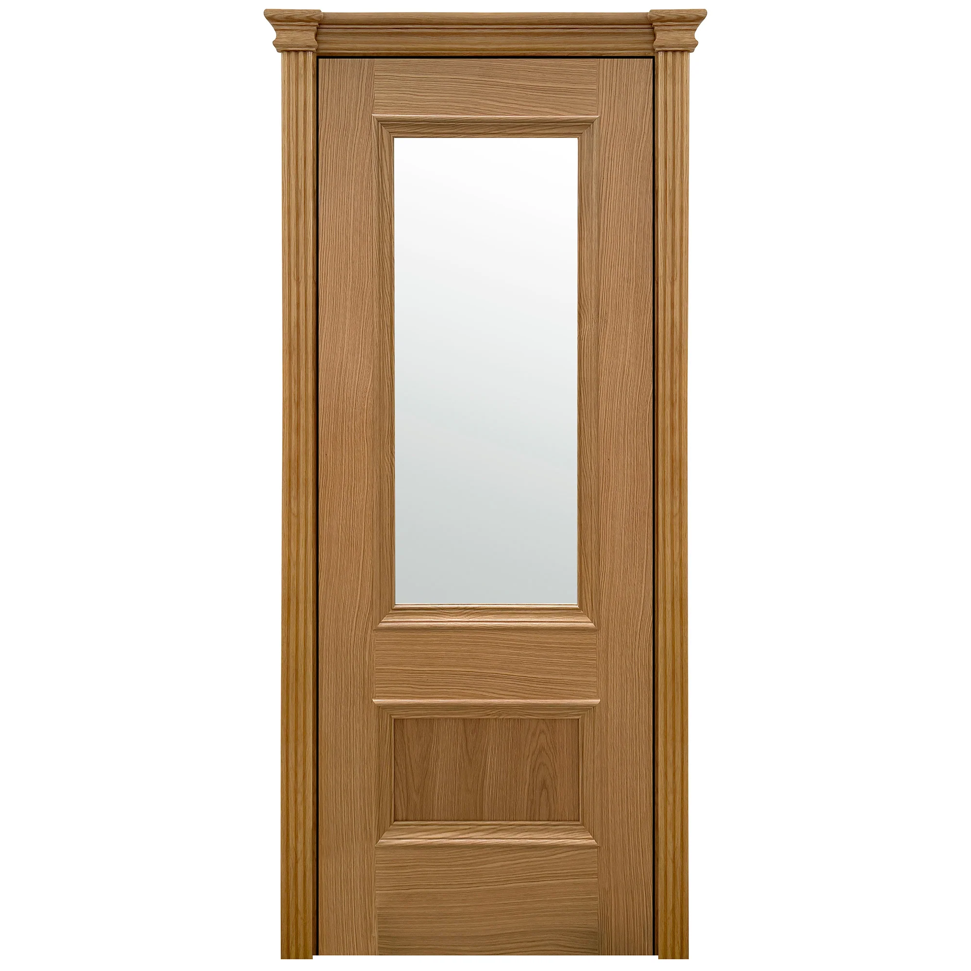 Oak Internal Fully Finished Clear Glass Mayfair 2 Panel Door - Image 2