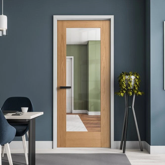 Oak Internal Unfinished Pattern 10 1 Light Clear Glass Door (51734)