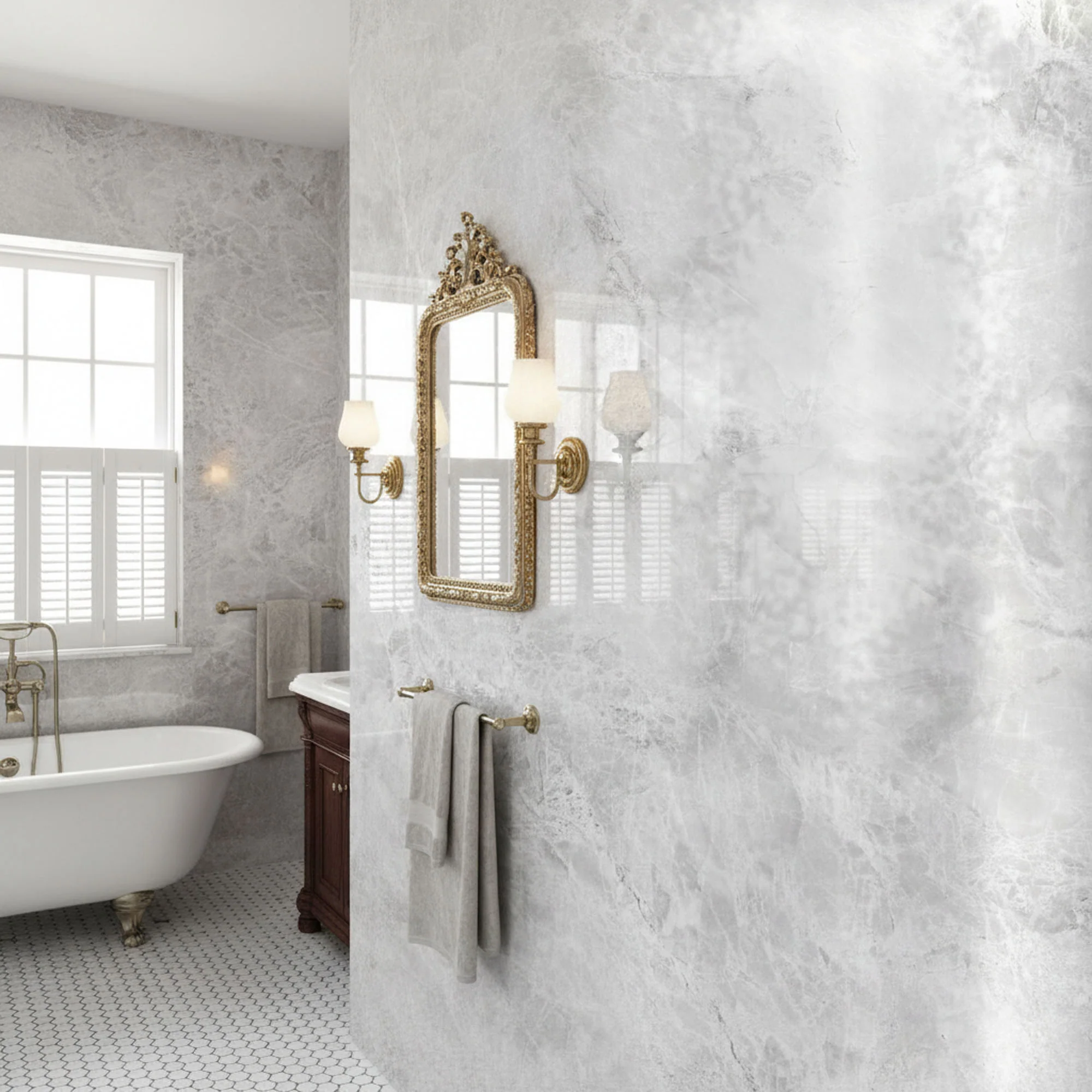 Fino Grey Gloss - PVC Gloss Waterproof Wall Panelling