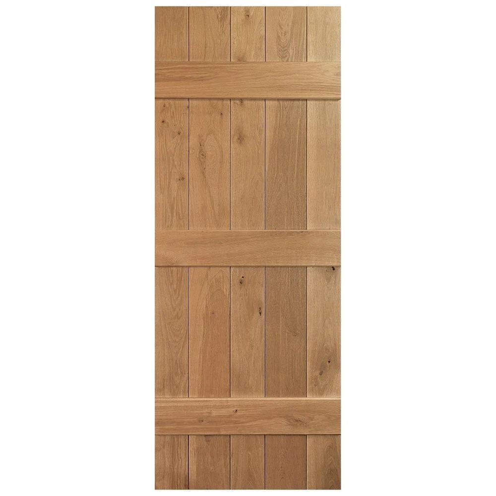 Solid Rustic Oak Grange Unfinished 3 Ledged Door - Image 3