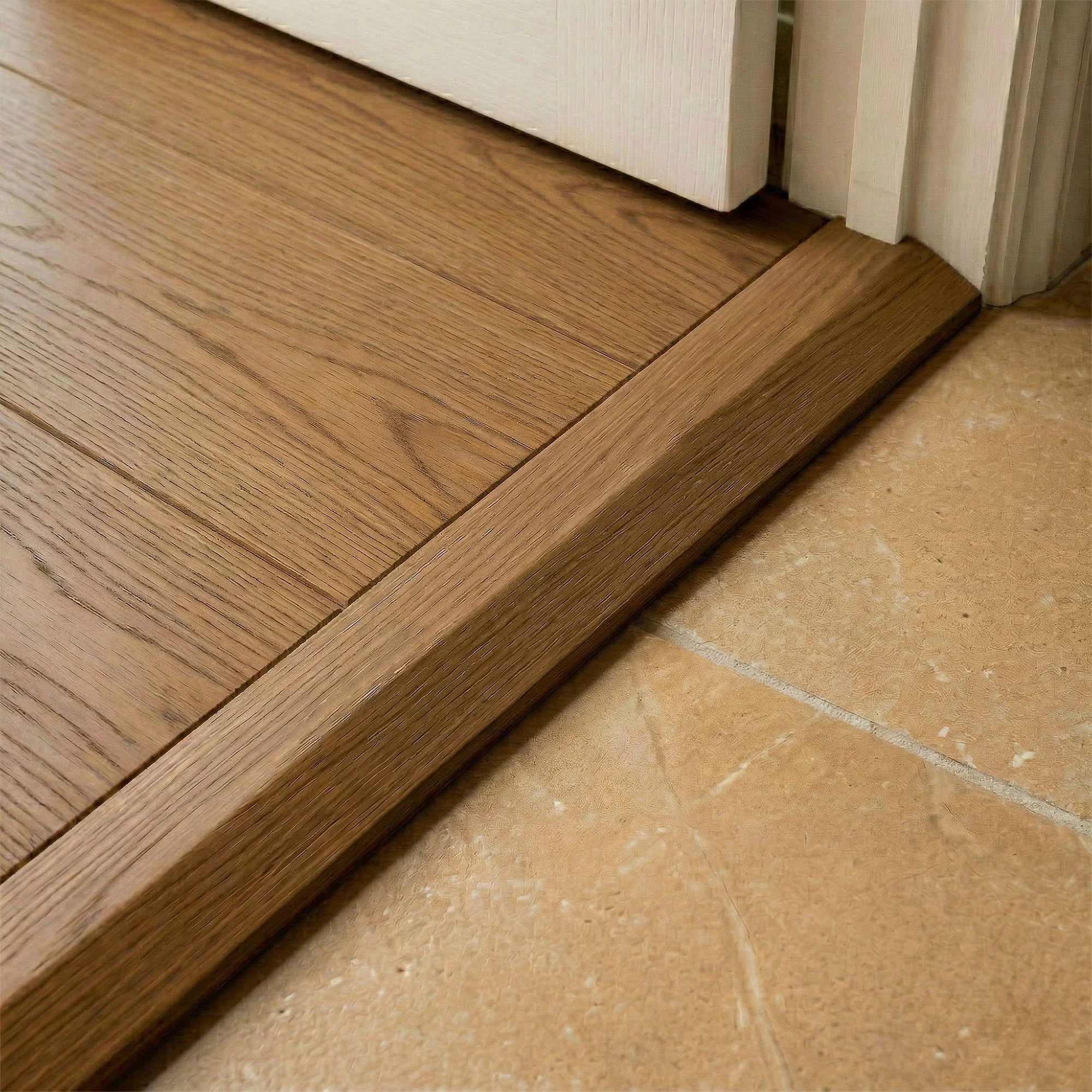Toffee Oak Semi-Ramp Adapting Profile Door Bar 990mm - Image 2