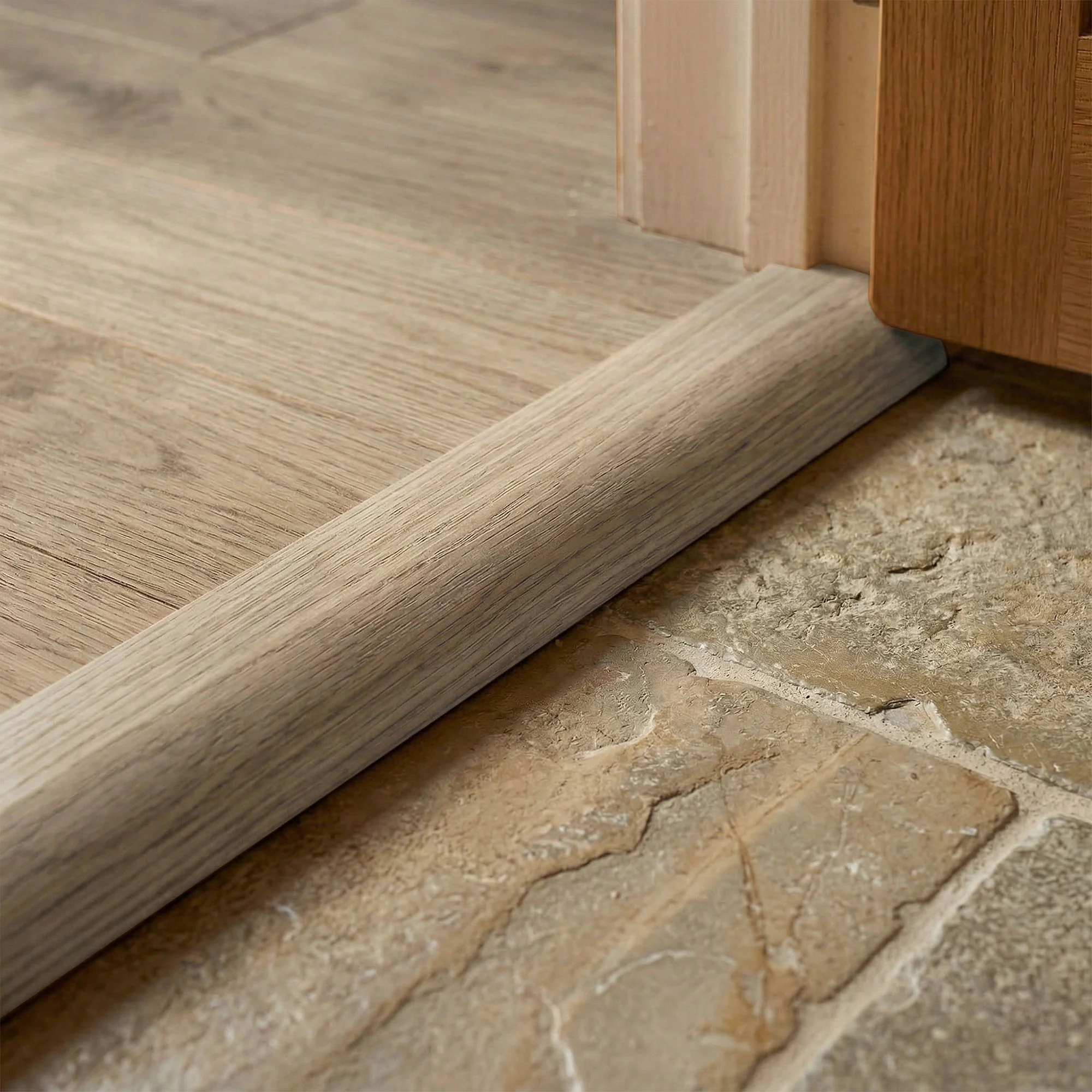 Washed Oak Ramp Adapting Profile Door Bar 990mm - Image 2