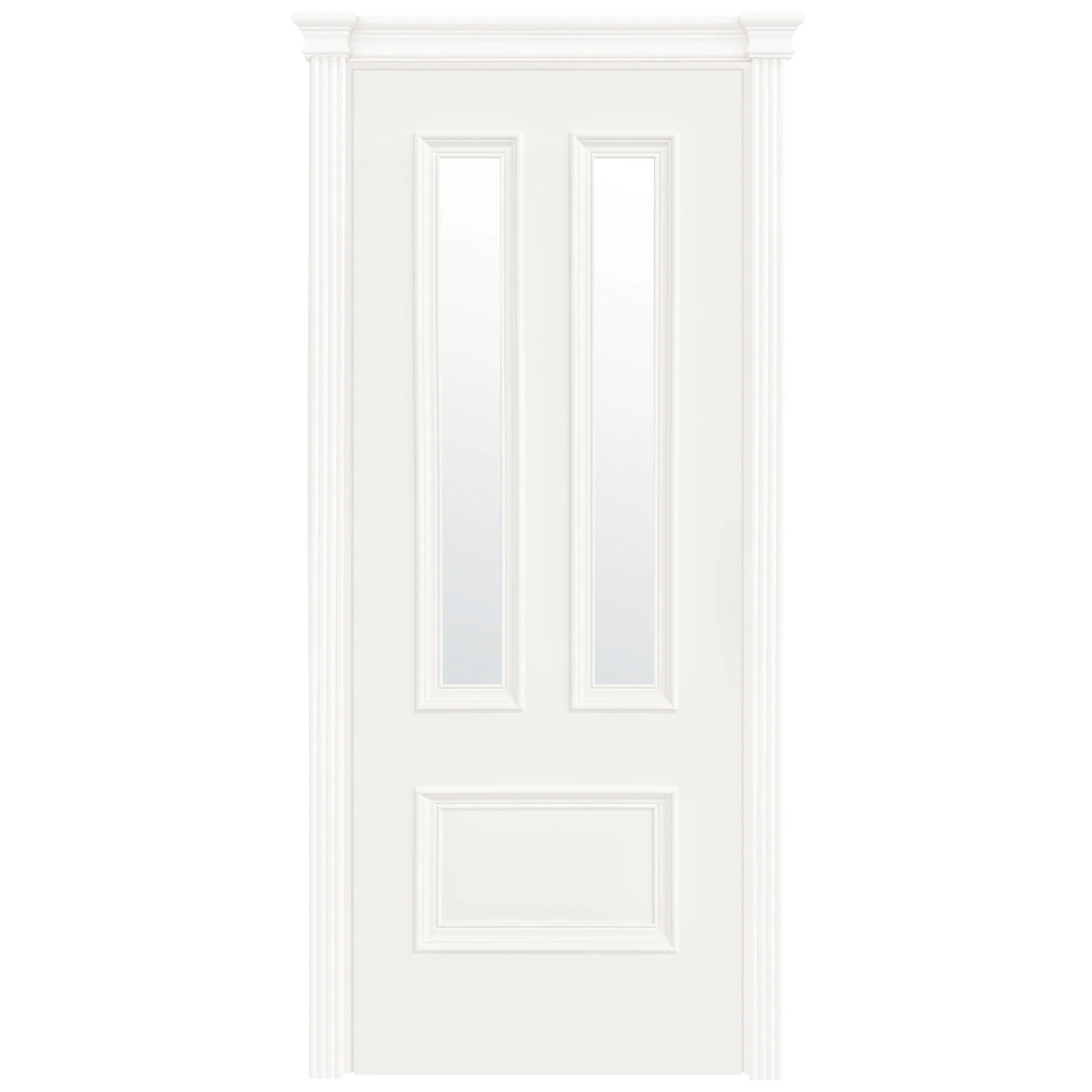 White Internal Fully Finished Clear Glass Belgravia 3 Panel Door - Image 2