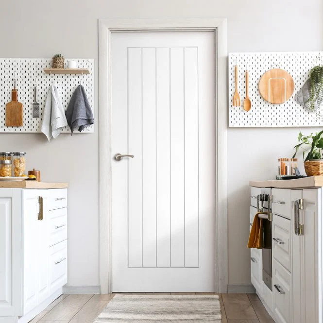 White Internal Lifestyle Moulded Smooth Cottage 5 Panel Door