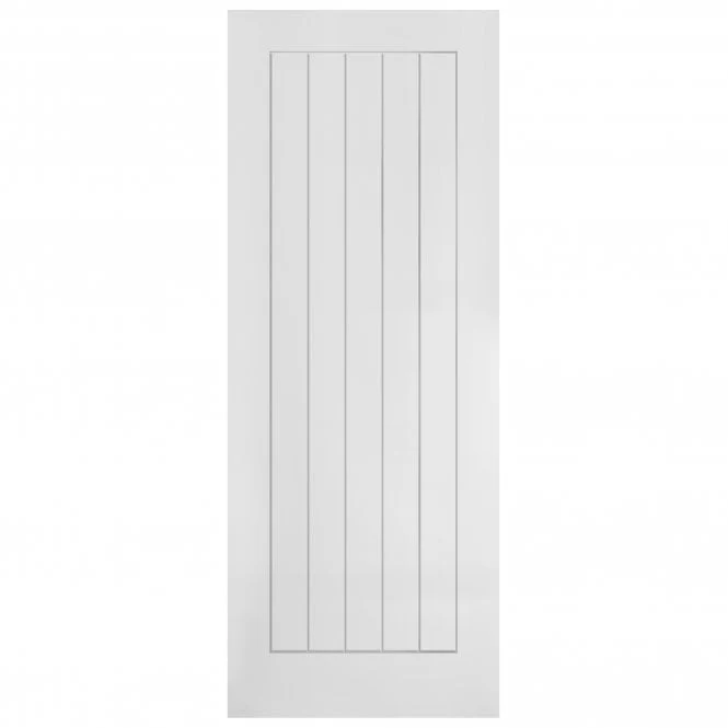 White Internal Lifestyle Moulded Smooth Cottage 5 Panel Door - Image 3