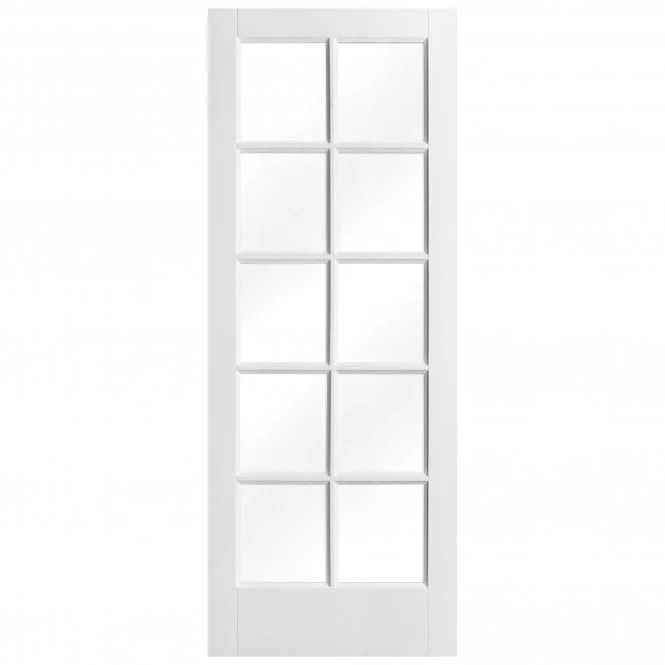 White Internal Primed SA 10 Light Clear Glass Door - Image 3